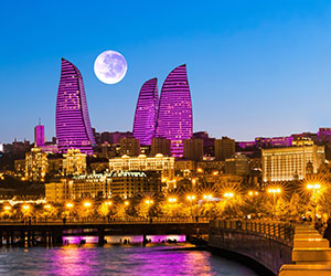 Night view in Baku, Azerbaijan