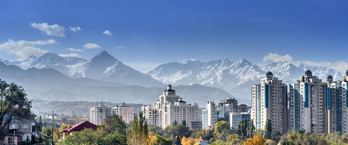 Mountains in the background of Almaty, Kazakhstan
