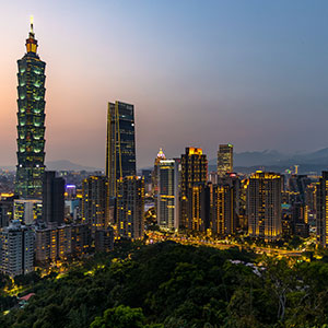 Downtown Taipei at twilight